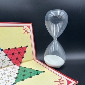 Hourglass Sand Timer Clear Glass 8" White Sand Decorative & Functional